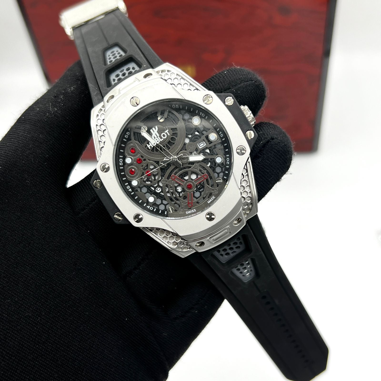 Hublot-Inspired Big Bang Watch - High-Quality Rubber Strap Edition