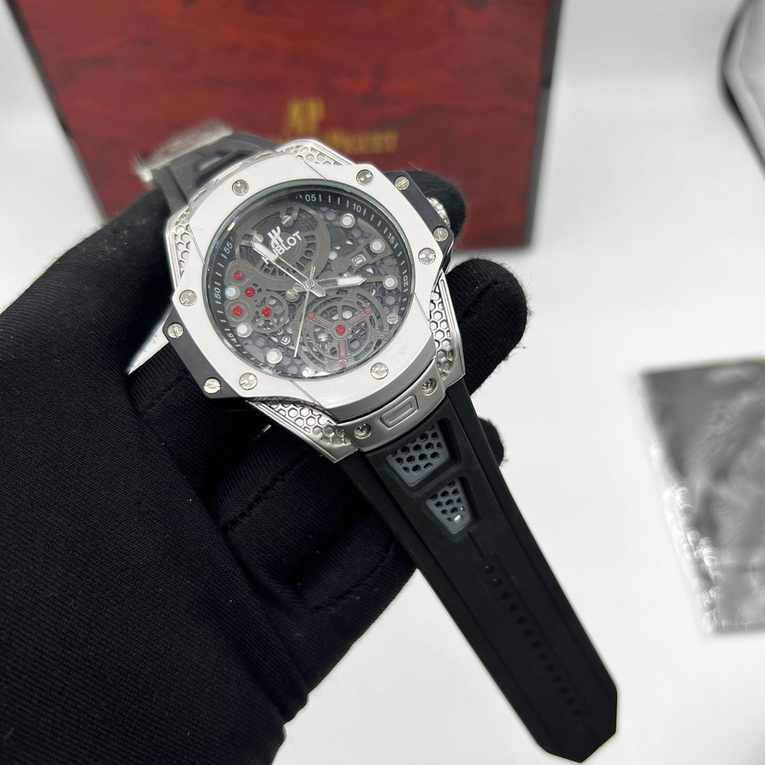 Hublot-Inspired Big Bang Watch - High-Quality Rubber Strap Edition